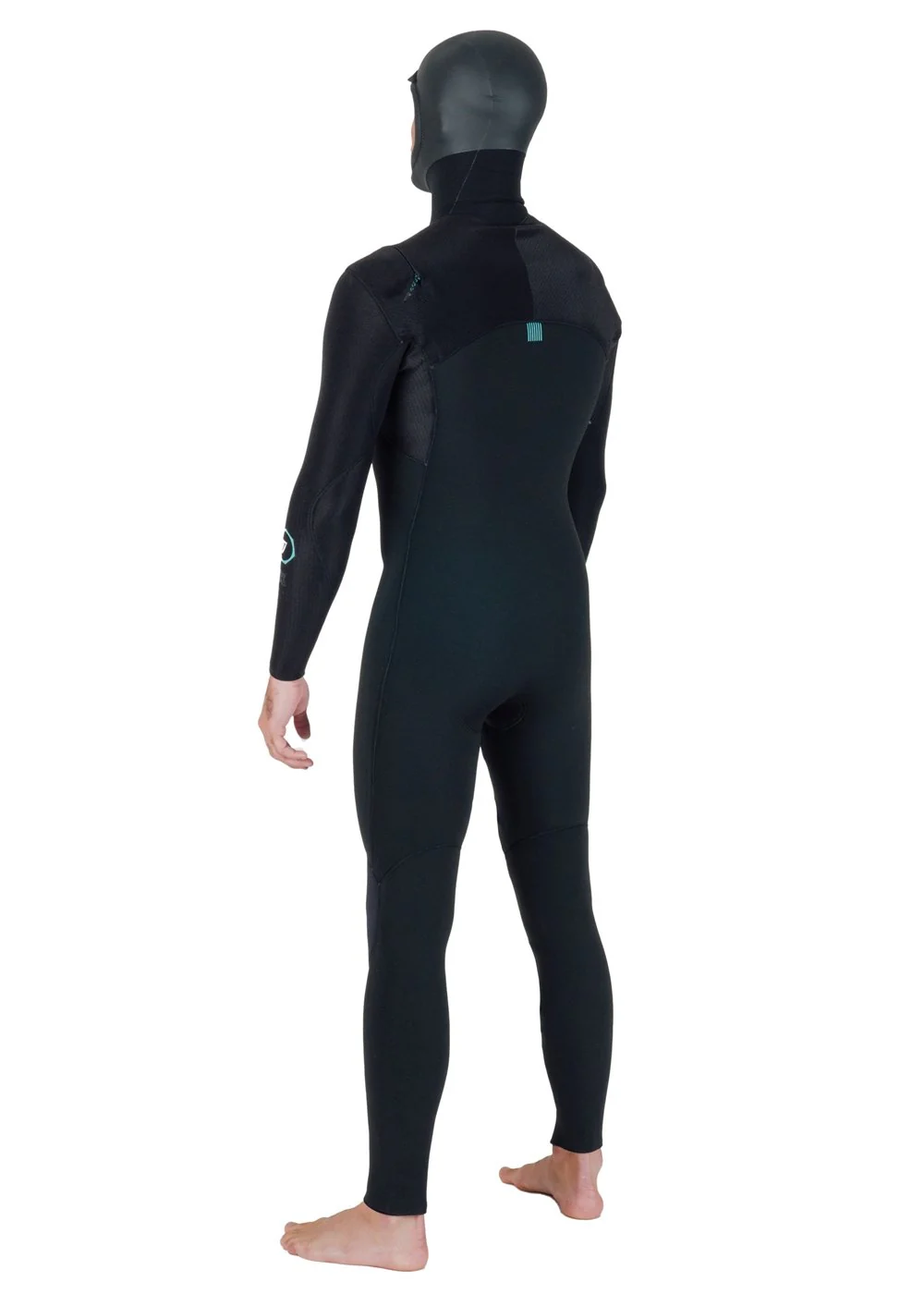 New Seas 5-4 U-Zip Hooded Wetsuit - BLK - Image 8